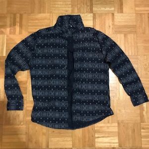 Uniqlo flannel warm vintage navy pattern